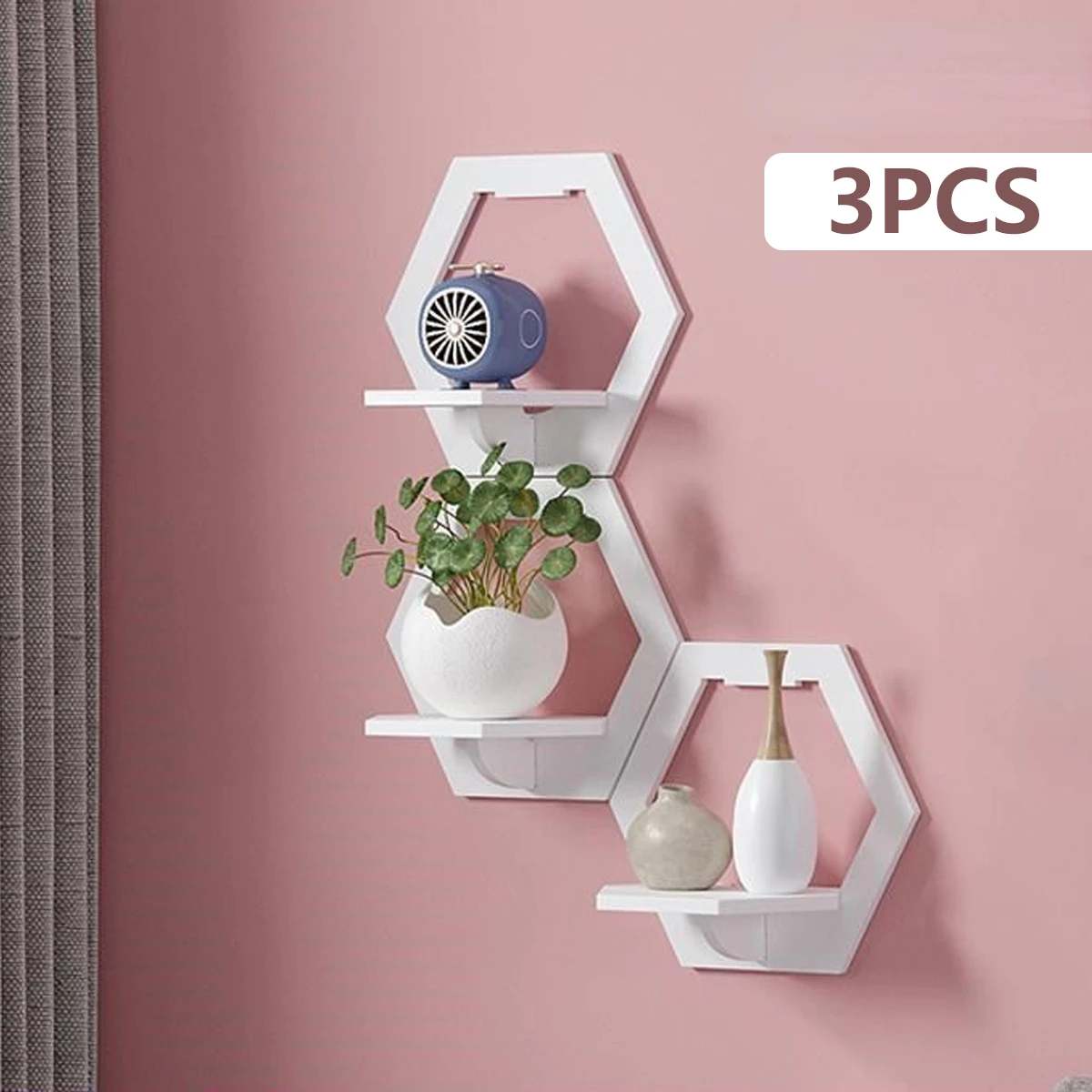 3 قطعة رف جدار مسدس لكمة الحرة - مراجعة Terracotta Pot وسعره